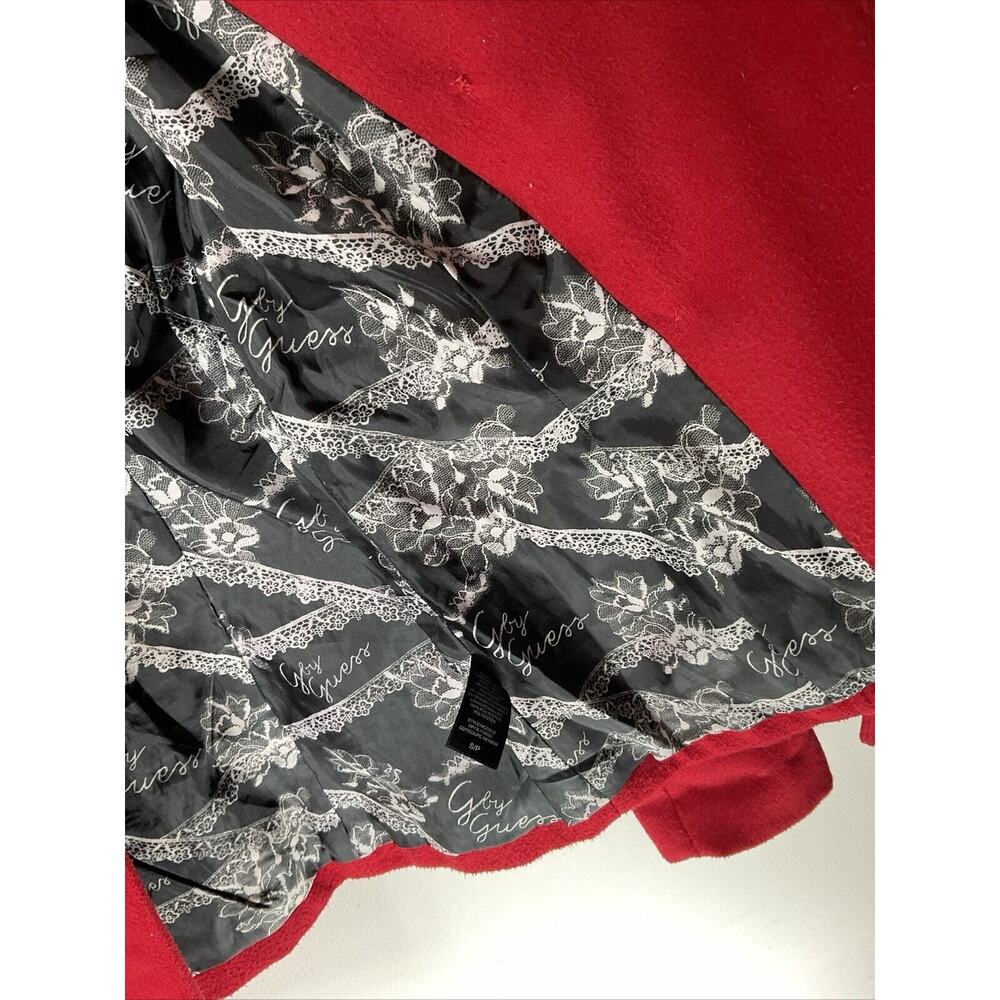 Vintages G By Guess Red Button Up Wool Blend Peac… - image 8